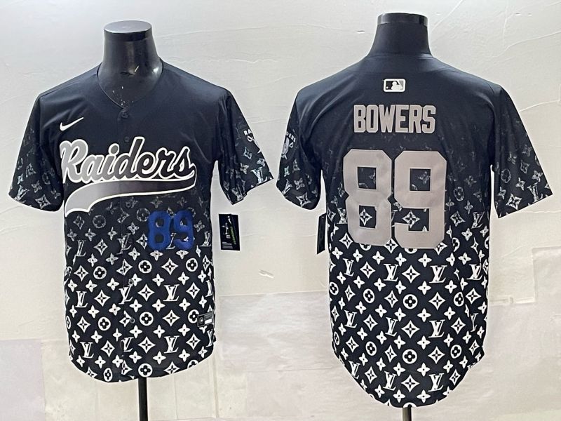 Men 2025 Nike Oakland Raiders 89 Bowers black Limited NFL Jersey 01